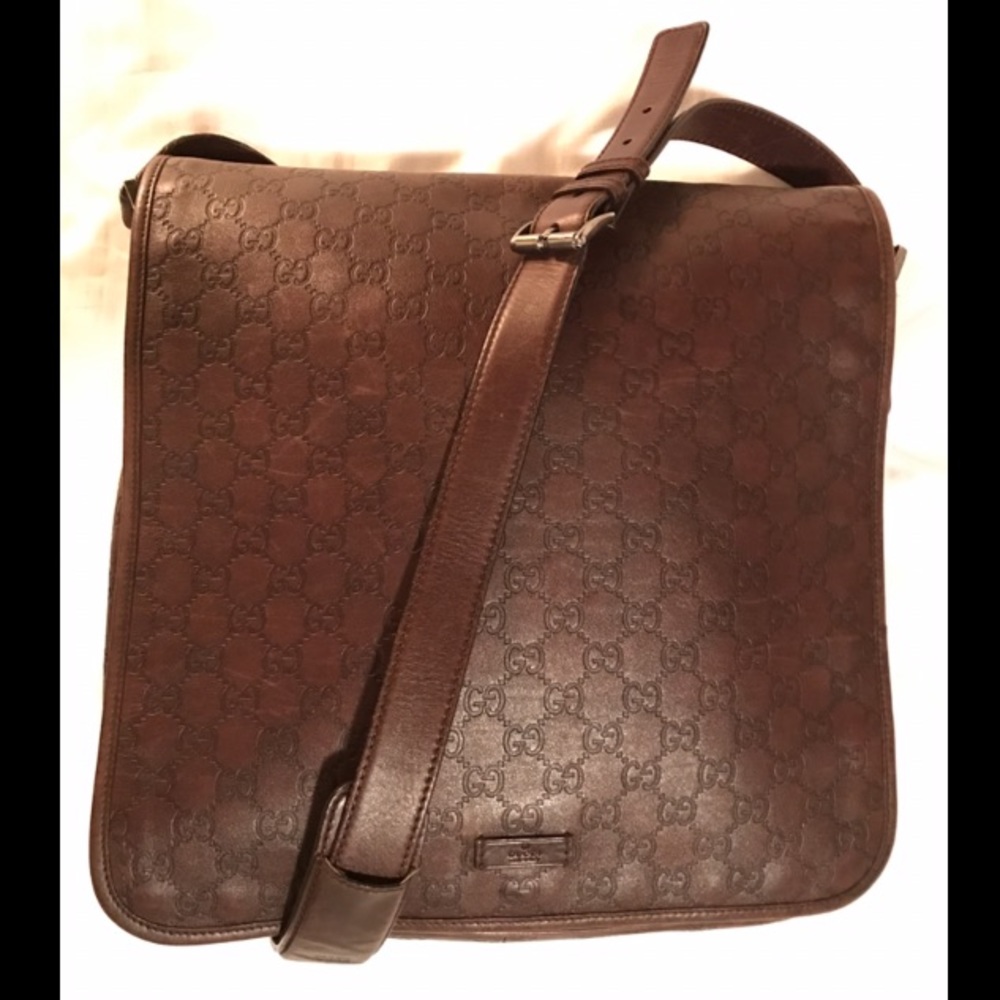 Vintage Guccissima Leather Messenger Crossbody